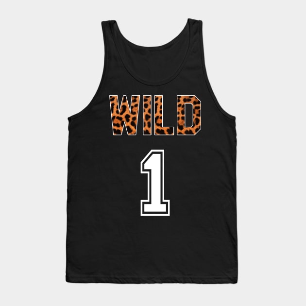 Wild Number 1 Leopard Print Tank Top by HighBrowDesigns